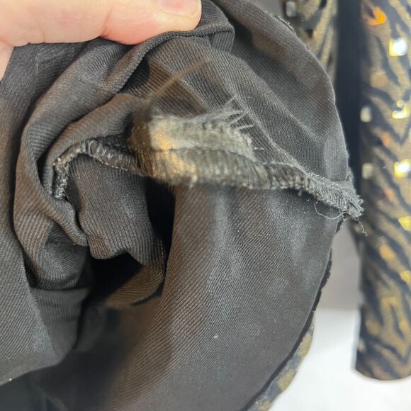 Dressbarn Animal Print Metallic Vneck Dressy Faux Wrap Blouse Cocktail Size MD - Picture 8 of 9